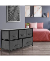 Sorbus 5 Drawers Dresser- Storage Unit with Steel Frame, Wood Top, Fabric Bins - for Bedroom, Closet, Office and more