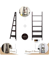 Yu Shan 5-Shelf Corner Ladder Bookcase