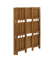 Yu Shan 3-Shelf Folding Stackable 27.5" Wide Bookcase