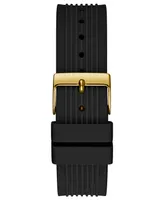 Guess Unisex Black Silicone Strap Watch 39mm