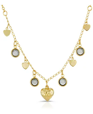 2028 Channels with Hearts Drop Necklace