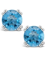 Swiss Blue Topaz (3-1/10 ct. t.w.) Stud Earrings in Sterling Silver