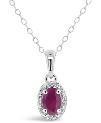 Ruby (5/8 ct. t.w.) and Diamond Accent Pendant Necklace in Sterling Silver