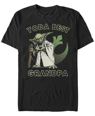 Fifth Sun Men's Star Wars Yoda Best Grandpa Rebel Logo Short Sleeve T-shirt