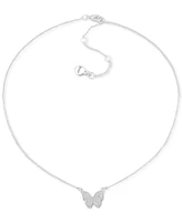 Dkny Pave Butterfly Pendant Necklace, 16" + 3" extender