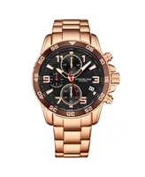 Stuhrling Men's Rose Gold Stainless Steel Bracelet Watch 40mm