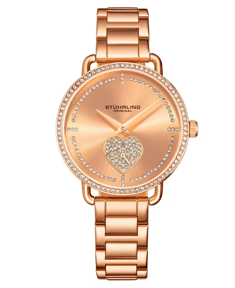 Stuhrling Women's Rose Gold Stainless Steel Bracelet Watch 38mm