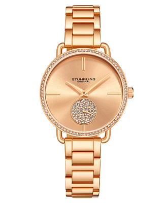 Stuhrling Women's Rose Gold Stainless Steel Bracelet Watch 38mm