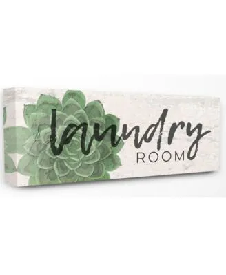 Stupell Industries Laundry Room Green Succulent Soft Textured Paper Look Stretched Canvas Wall Art Collection