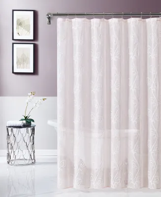 Dainty Home Stella 70" x 72" Chenille Embroidederd Shower Curtain