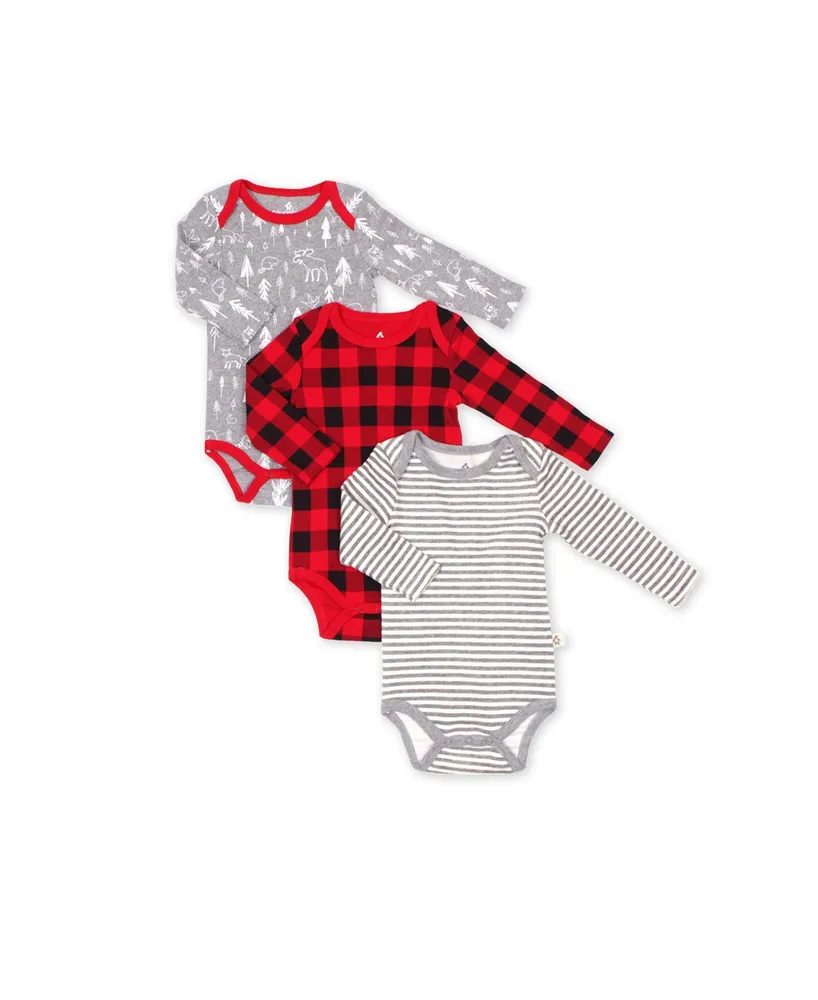 Snugabye Holiday Baby Boys and Girls Bodysuit, 3 Pack