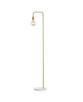 Vega 60" Minimalist Edison, Marble Floor Lamp - Brass Gold