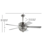 Zara 52" Filigree 6-Light, Wood Led Ceiling Fan