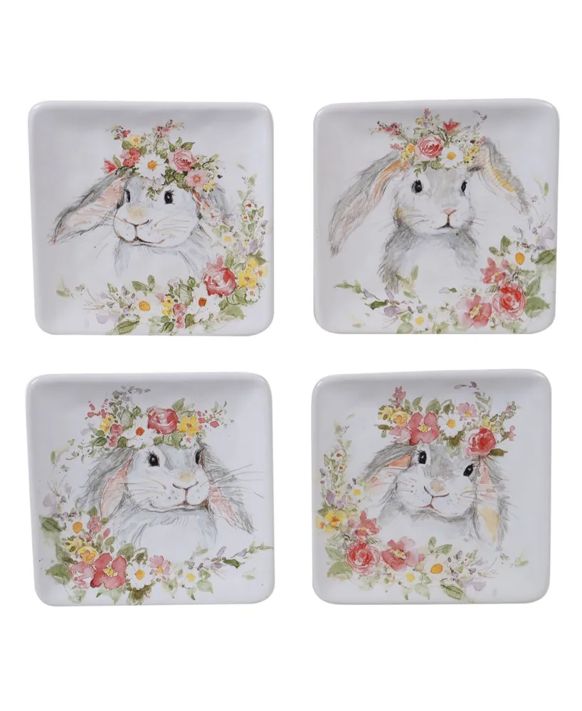 Certified International Sweet Bunny 4-Pc. Canape Plate asst.