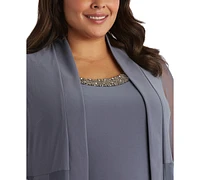 R & M Richards Plus Size Embellished Layered-Look Pantsuit