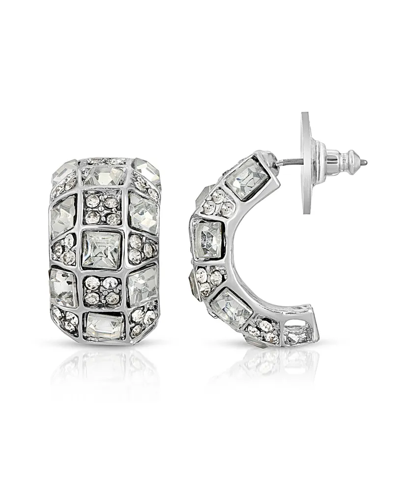 2028 Silver-Tone Crystal Earrings