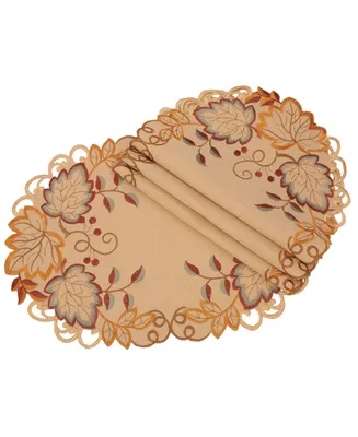 Manor Luxe Harvest Verdure Embroidered Cutwork Fall Placemats - Set of 4