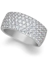 Arabella Sterling Silver Ring, Cubic Zirconia Pave Band