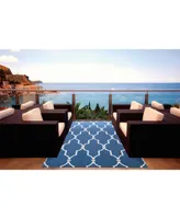 Long Street Looms Backyard BAC087 Navy 7'9" x 10'10" Outdoor Area Rug