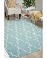 Long Street Looms Backyard BAC087 Aqua 5'3" x 7'5" Outdoor Area Rug