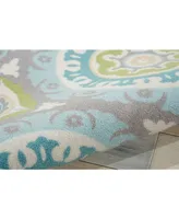 Long Street Looms Shady Brights SHA16 Jade 4'3" x 6'3" Outdoor Area Rug