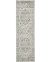 Long Street Looms Peace PEA05 Ivory 2'3" x 7'3" Runner Rug