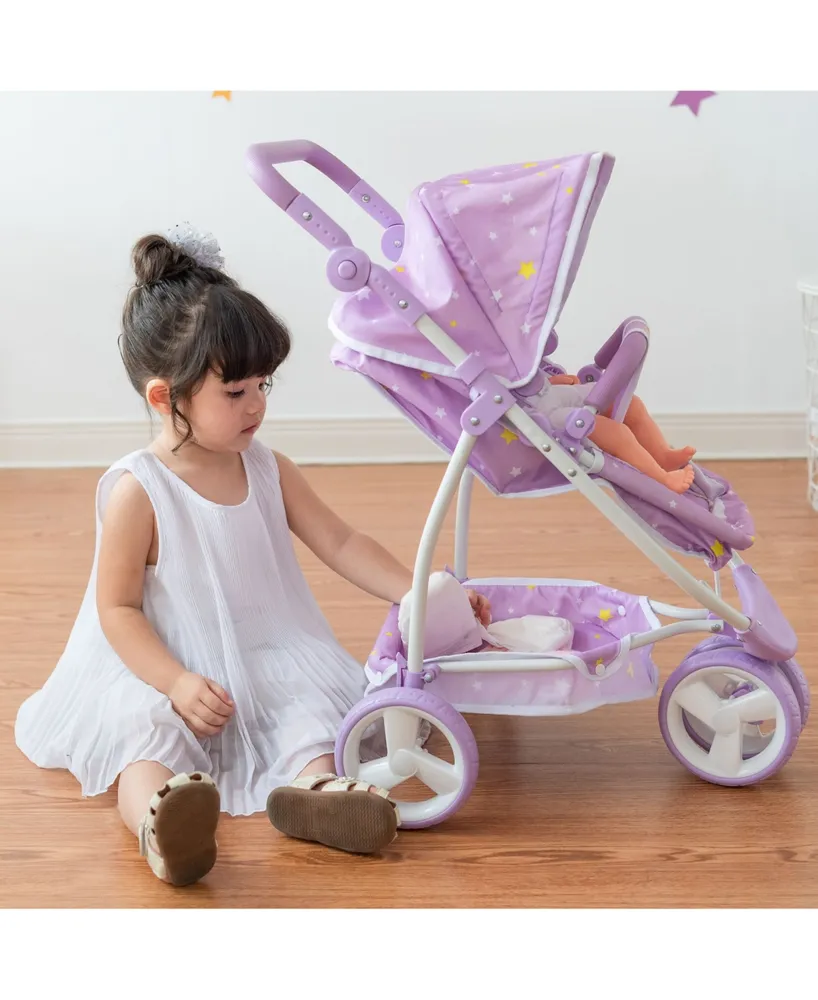 Olivia's Little World Twinkle Stars Princess 2-in-1 Baby Doll Stroller