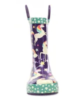 Toddler Little Girl's and Big Unicorn Dreams Rain Boot