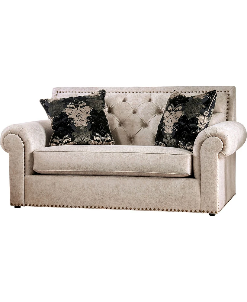 Furniture of America Lundstrom Upholstered Love Seat