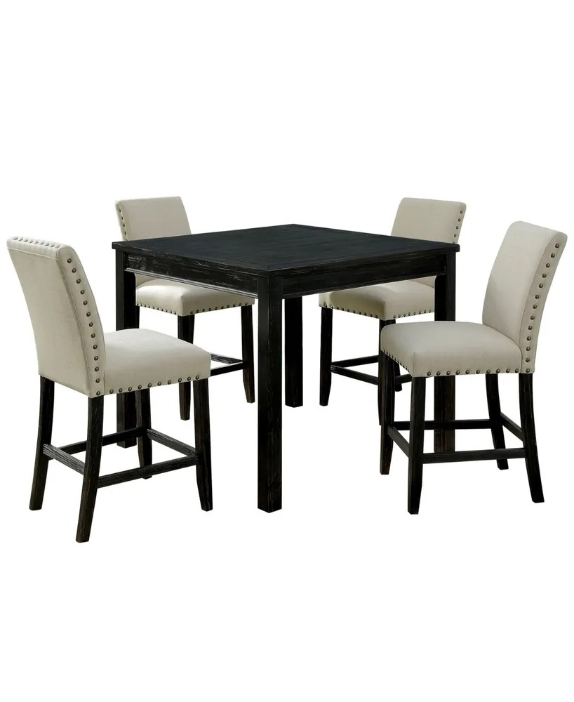 Furniture of America Sewanee 5-Piece Square Counter Table Set