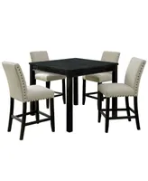 Furniture of America Sewanee 5-Piece Square Counter Table Set