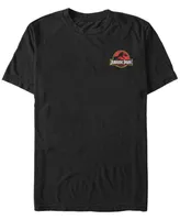 Fifth Sun Jurassic Park Men's Logo Red Yellow Pocket Short Sleeve T-Shirt