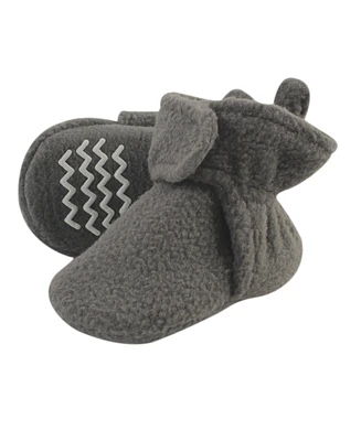 Hudson Baby Boys Cozy Fleece Booties, Charcoal Gray