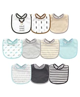 Hudson Baby Baby Boys Handsome Moose Bibs, Pack of 10