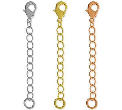 And Now This 3-Pc. Set Chain Extenders in Silver, Gold, & Rose-Gold Plate
