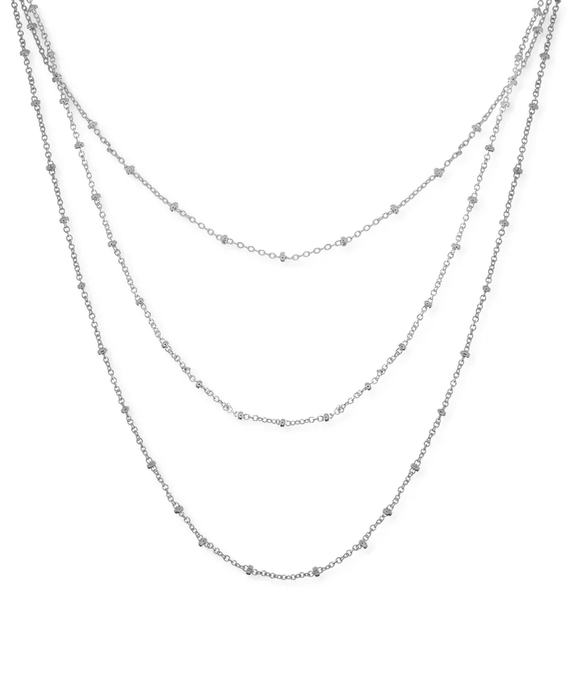 Alex Woo Beaded Ball Chain Necklaces in Sterling Silver - Macy's