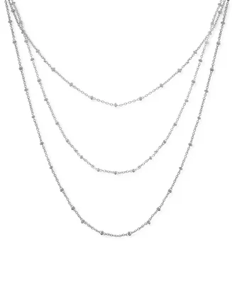 And Now This Silver Plated Beaded 18" Layered Necklace