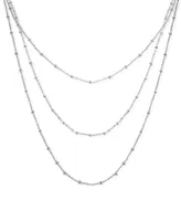 And Now This Silver Plated Beaded 18" Layered Necklace