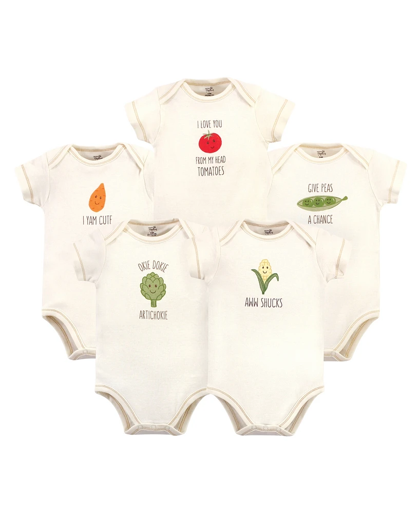 Touched by Nature Baby Girls and Boys Corn Bodysuits, Pack of 5