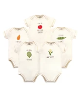 Touched by Nature Baby Girls and Boys Corn Bodysuits, Pack of 5