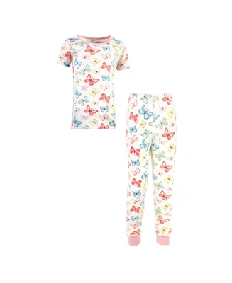 Touched by Nature Baby Girls Organic Cotton Tight-Fit Pajama Set, Butterflies