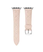 Posh Tech Men's and Women's Apple Pink Quilted Leather Replacement Band 44mm