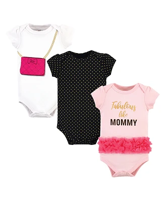 Little Treasure Baby Girls Treasure Cotton Bodysuits 3pk, Fabulous