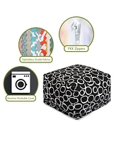 Majestic Home Goods Fusion Ottoman Square Pouf 27" x 17"