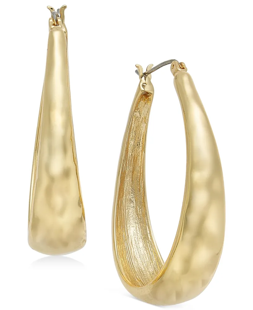 Style & Co Hammered Oval Hoop Earrings, Exclusively at Macy's