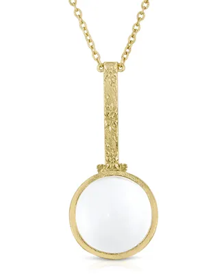 2028 Gold Tone Magnifying Glass 28" Necklace