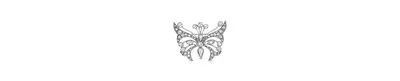 2028 Crystal Butterfly Brooch Pin - Silver