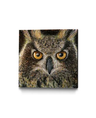 Eyes On Walls Dino Tomic Owl Splatter Museum Mounted Canvas 28" x 28"