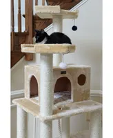 Armarkat 72" Real Wood Cat Tree With Spacious Condo, Scratching Post