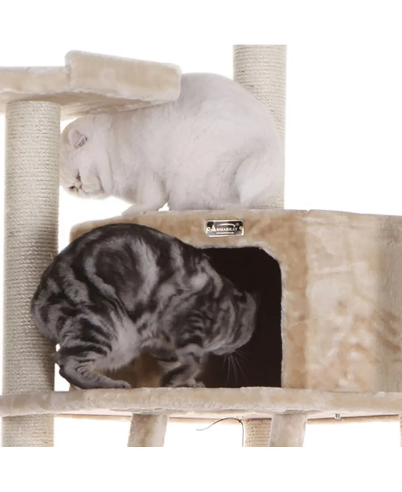 Armarkat Multi-Function Real Wood Cat Tower With Spacious Condo